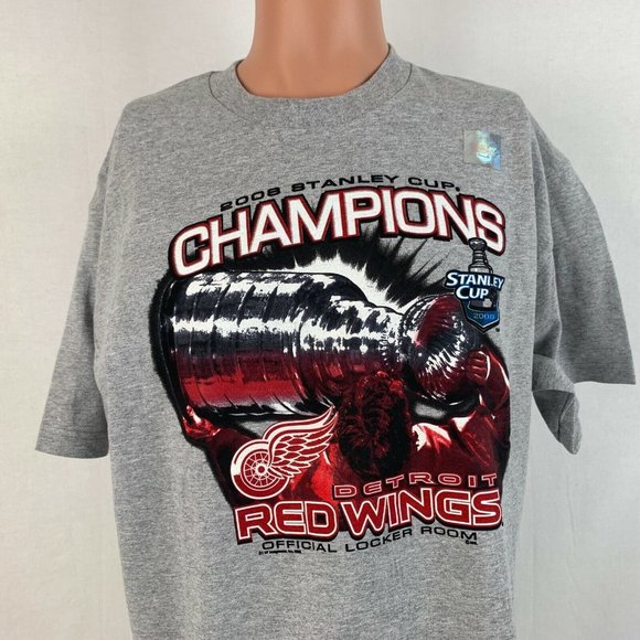 Majestic Other - New Majestic Detroit Red Wings 2008 Stanley Cup Champions T Shirt NHL Hockey L